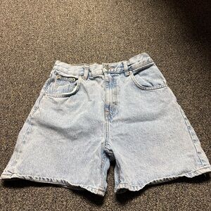 Pull&Bear Sky Blue Denim Mom Shorts